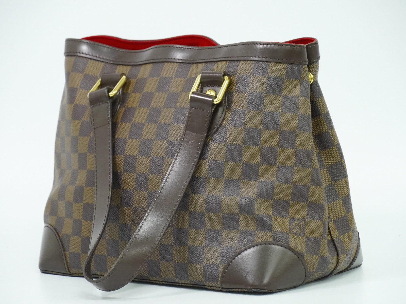 Louis Vuitton Hampstead Handbag Damier Brown Canvas Handbag (Pre-Owned)