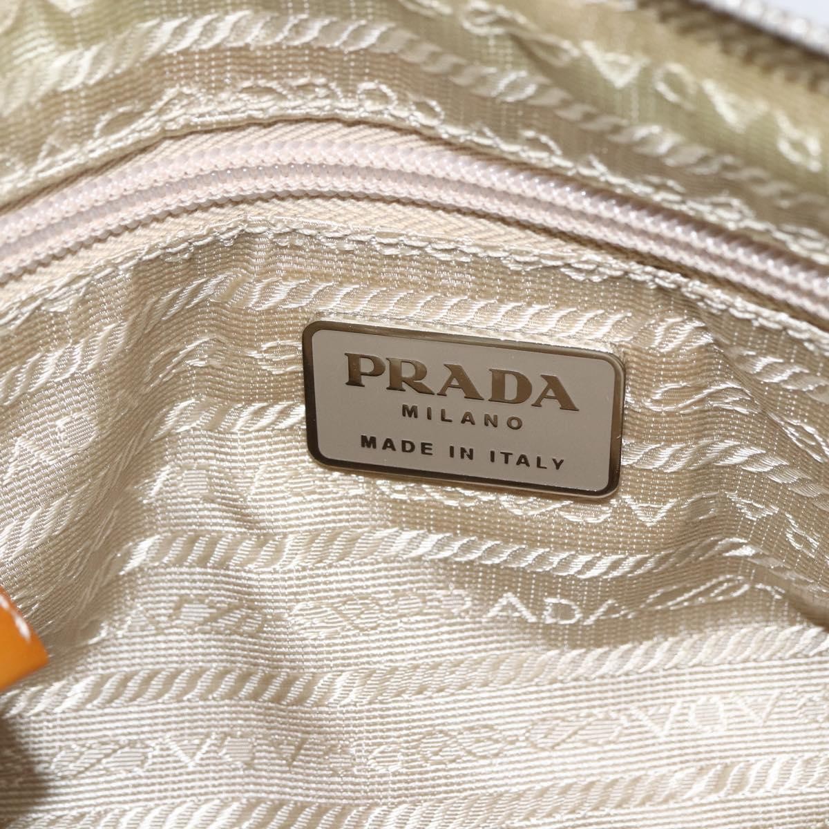 Prada Vintage Handbag Tessuto Beige Nylon Handbag (Pre-Owned)