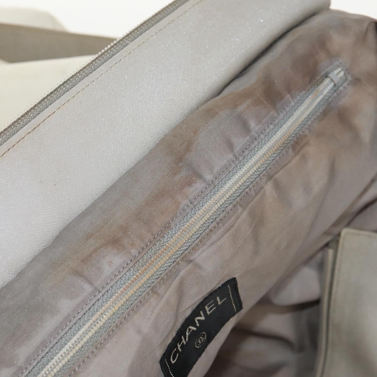 Chanel Sport Tote Nylon Gray Nylon Tote Bag Bag (Pre-Owned)