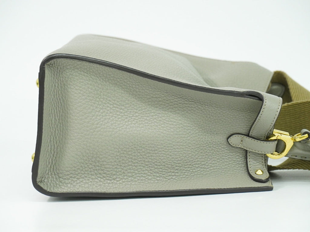 Fendi Peekaboo X-Lite Bag Leather Gray Leather Shoulder Bag Bag (Pre-Owned)