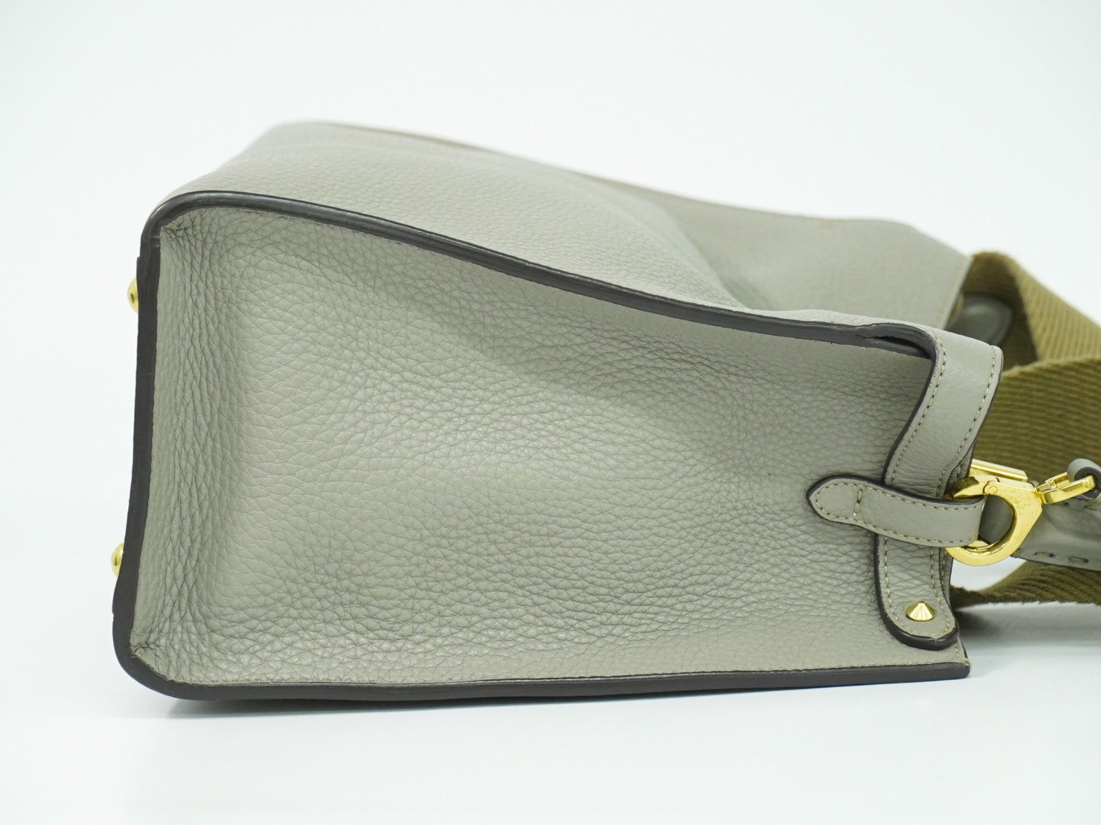 Fendi Peekaboo X-Lite Bag Leather Gray Leather Shoulder Bag Bag (Pre-Owned)