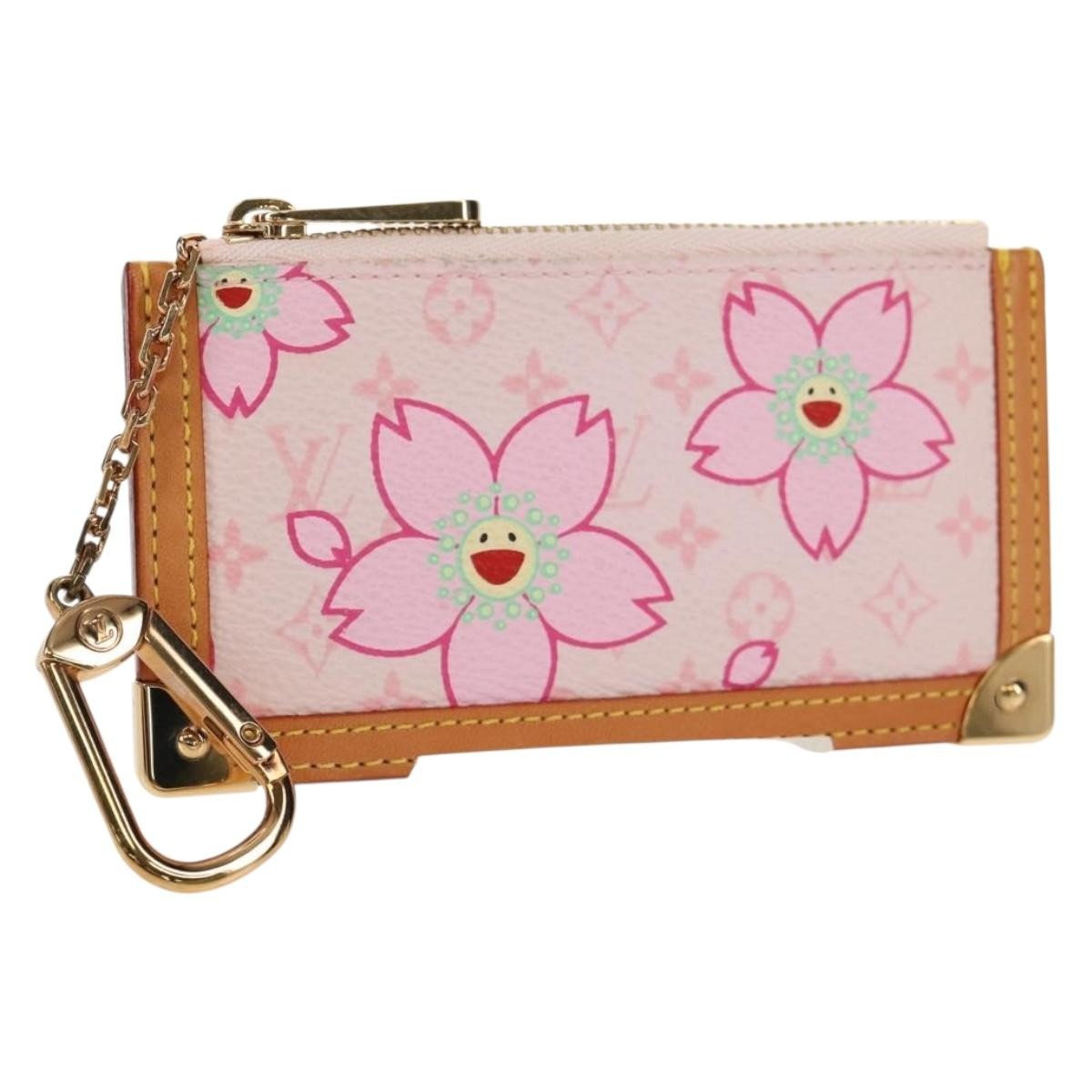 Louis Vuitton Pochette Cles Key Pouch Reverse Monogram Giant Pink Canvas Clutche & Pouche Bag (Pre-Owned)