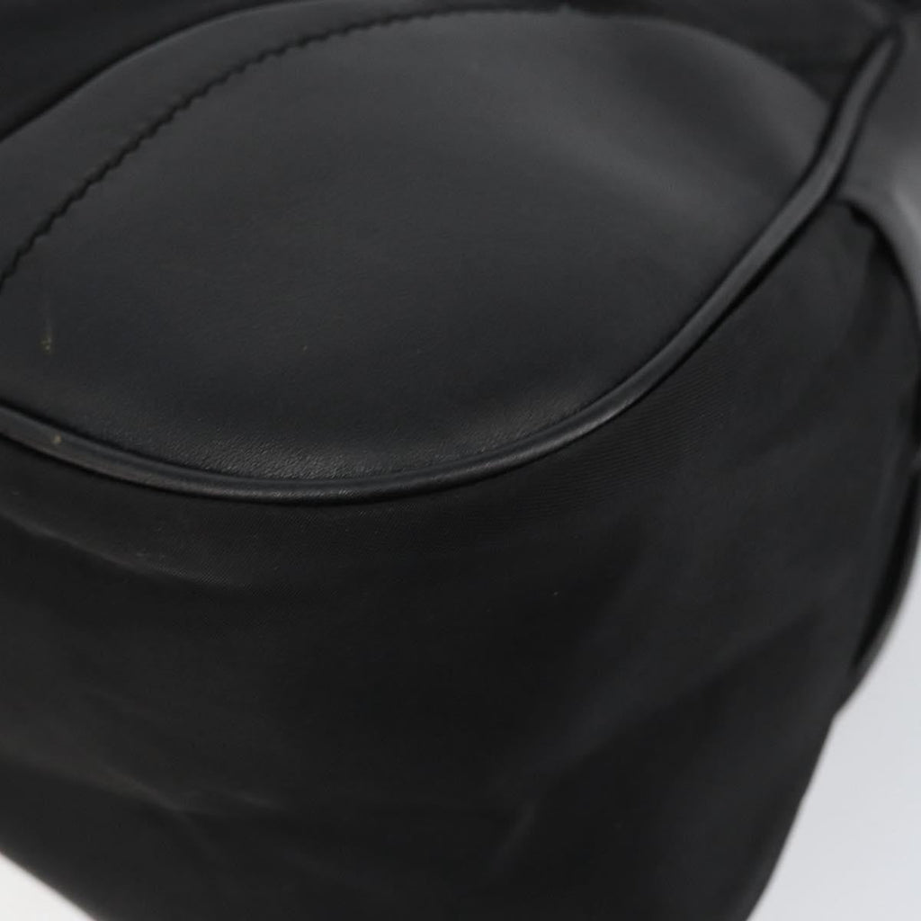 Prada Vintage Shoulder Bag Leather Black Leather Shoulder Bag Bag (Pre-Owned)