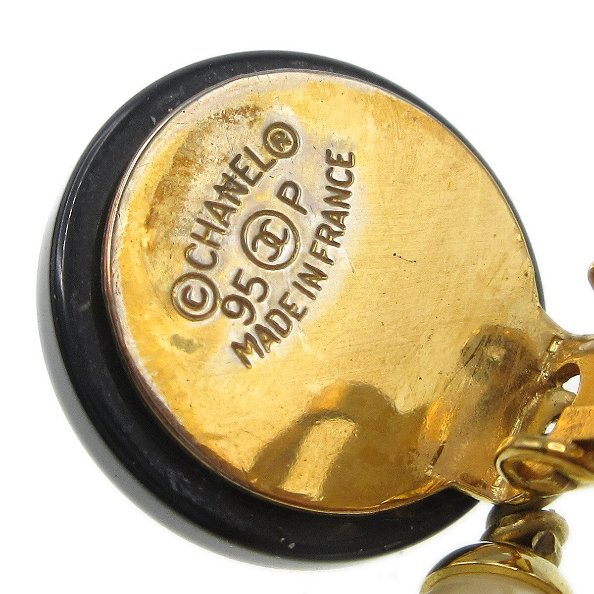 Chanel Cc Dangle Earrings Metal With Faux Pearl Gold Gold_Plated Earrings Jewelry (Pre-Owned)