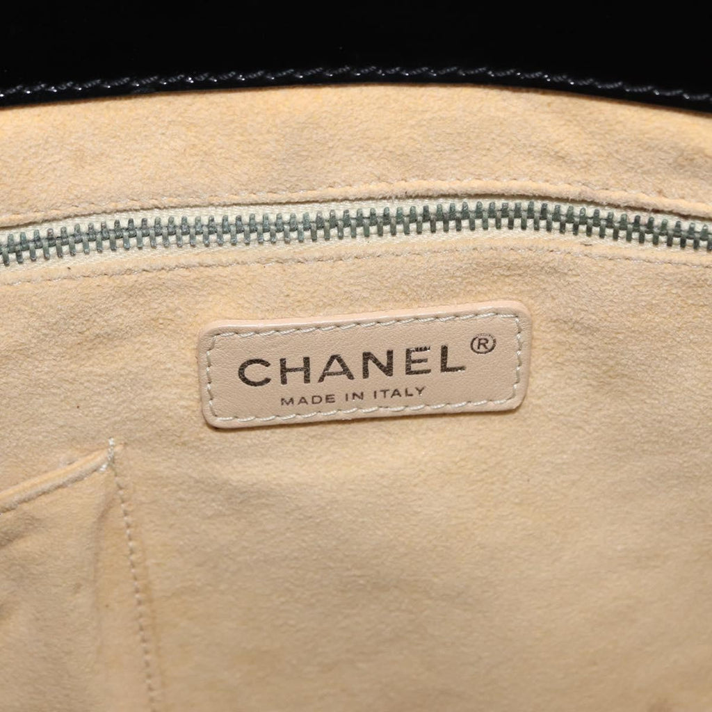 Chanel Cc No.5 Shopping Tote Perforated Patent Black Patent_Leather Tote Bag Bag (Pre-Owned)