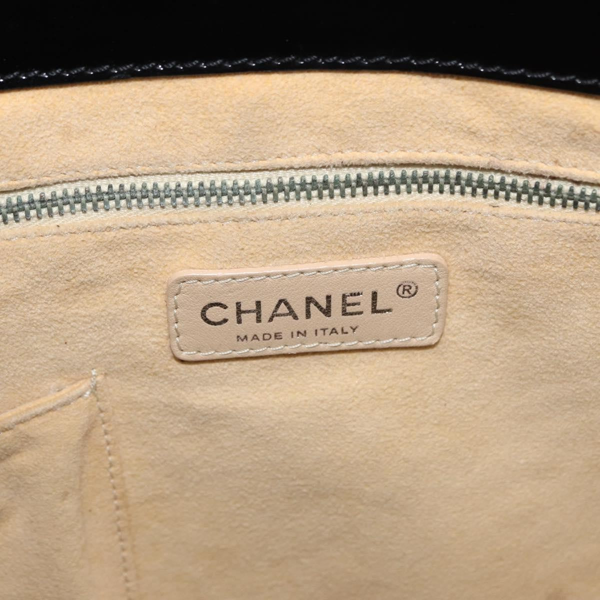 Chanel Cc No.5 Shopping Tote Perforated Patent Black Patent_Leather Tote Bag Bag (Pre-Owned)