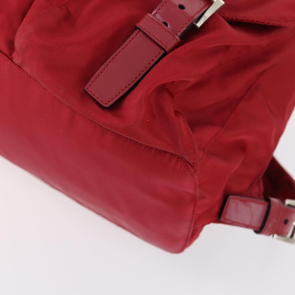 Prada Double Front Pocket Backpack Tessuto Red Nylon Backpack Bag (Pre-Owned)