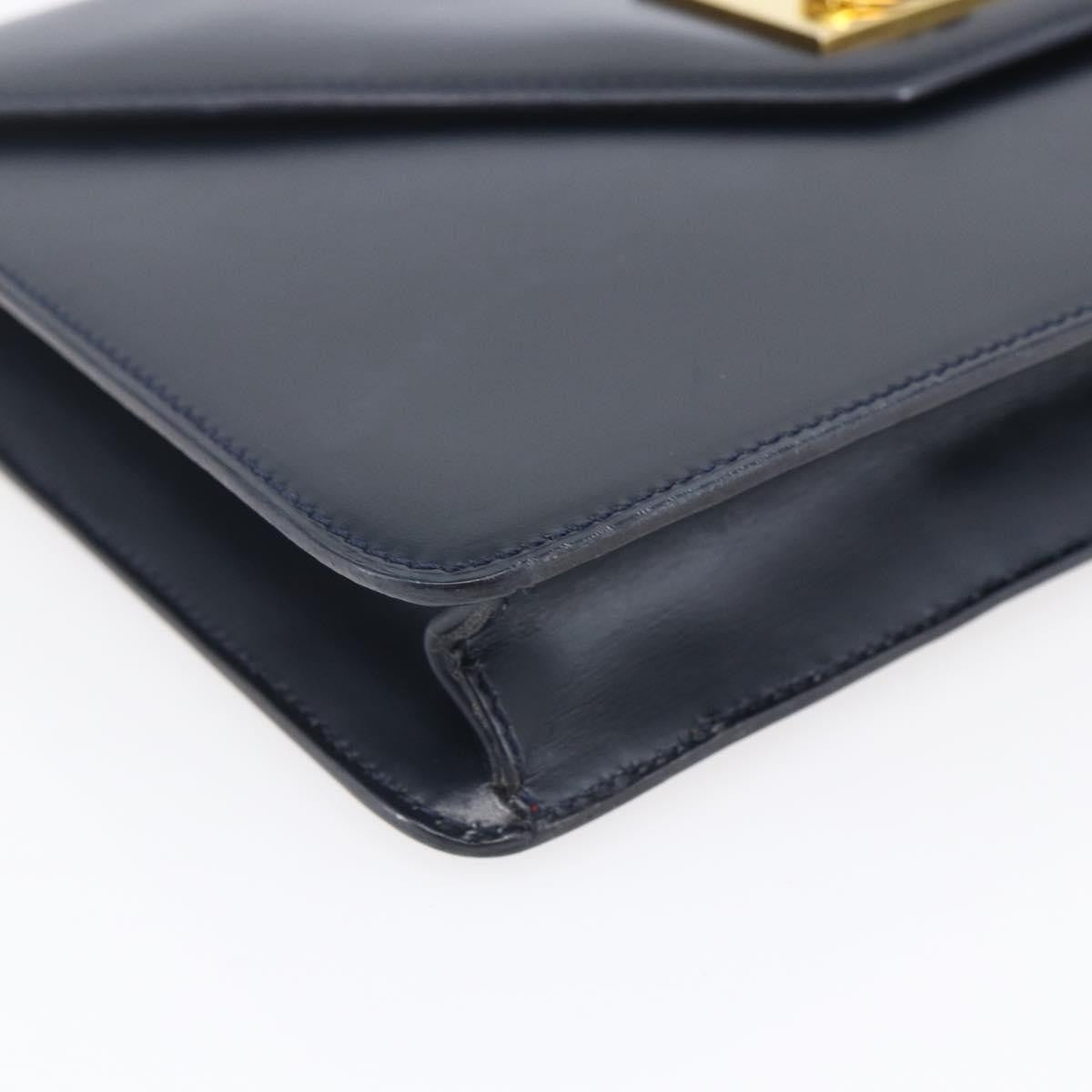 Celine Clutch Bag Leather Navy Leather Clutche & Pouche Bag (Pre-Owned)