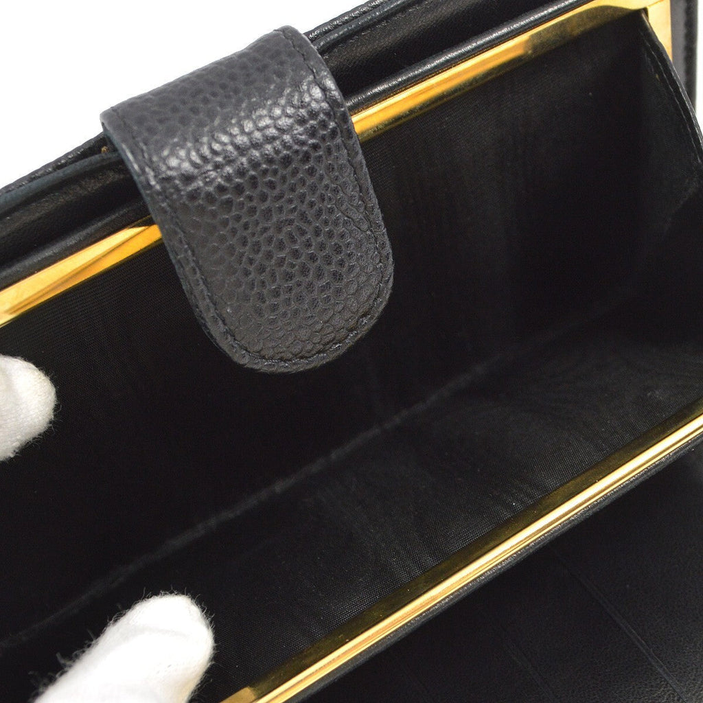 Chanel Timeless Cc French Wallet Caviar Black Leather Wallets Accessory (Pre-Owned)