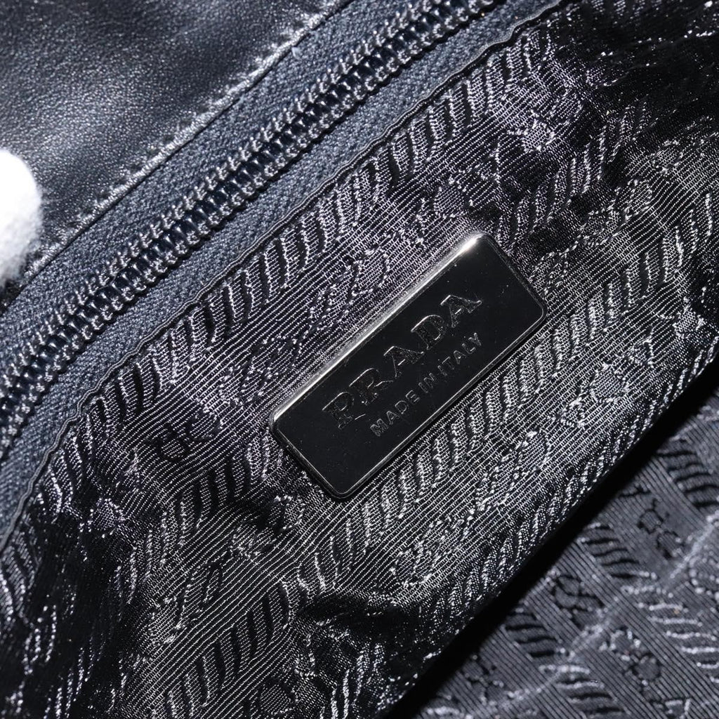 Prada Vintage Shoulder Bag Leather Black Leather Shoulder Bag Bag (Pre-Owned)