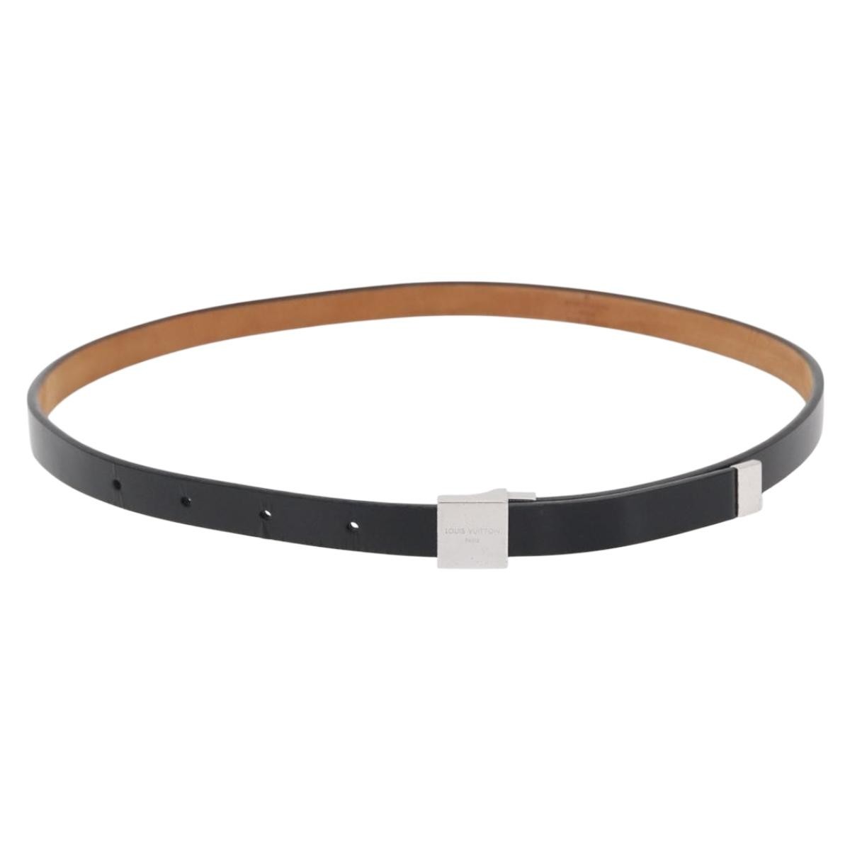 Louis Vuitton Carre Belt Leather Black Leather Belts Accessory (Pre-Owned)