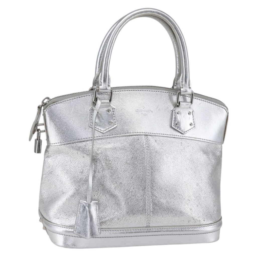 Louis Vuitton Suhali Lockit Handbag Leather Silver Leather Handbag (Pre-Owned)