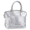 Louis Vuitton Suhali Lockit Handbag Leather Silver Leather Handbag (Pre-Owned)
