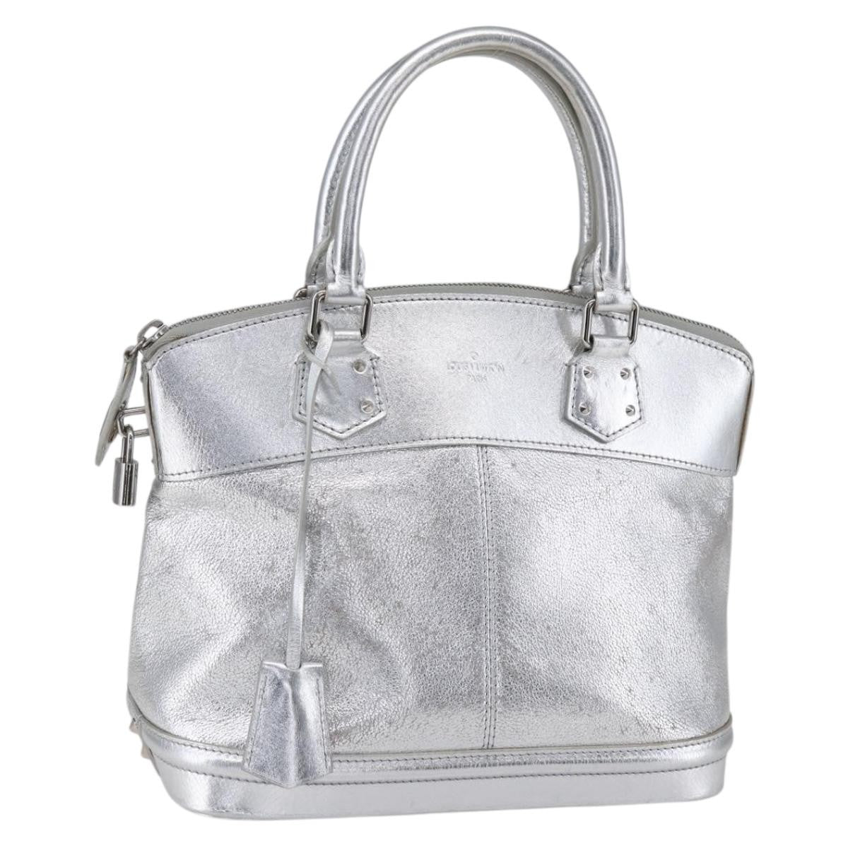Louis Vuitton Suhali Lockit Handbag Leather Silver Leather Handbag (Pre-Owned)