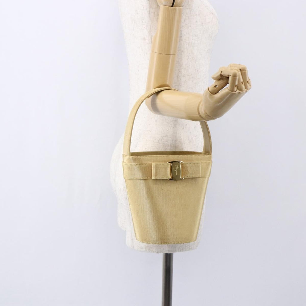 Salvatore Ferragamo Vala Handbag Canvas Yellow Canvas Handbag (Pre-Owned)
