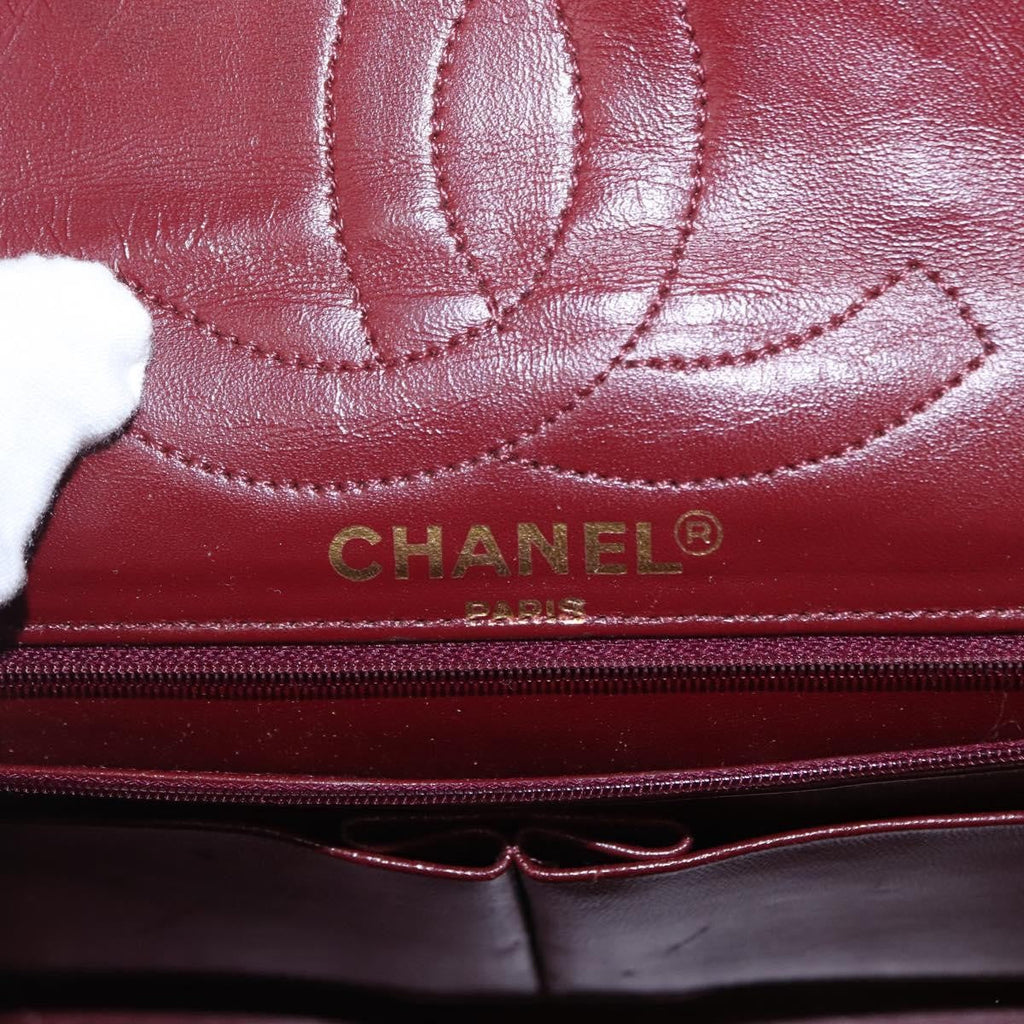 Chanel Vintage Two Tone Cc Flap Bag Quilted Lambskin Black Leather Shoulder Bag Bag (Pre-Owned)