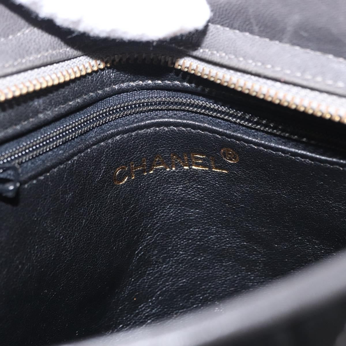 Chanel Vintage Chain Shoulder Bag Quilted Satin Gray Satin Shoulder Bag Bag (Pre-Owned)