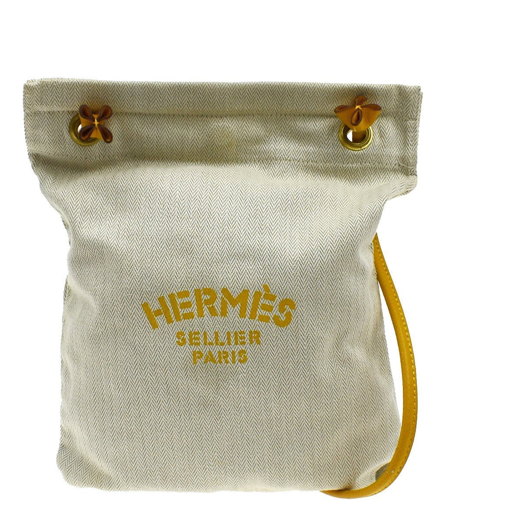 Hermes Aline Bag Toile Beige Canvas Shoulder Bag Bag (Pre-Owned)