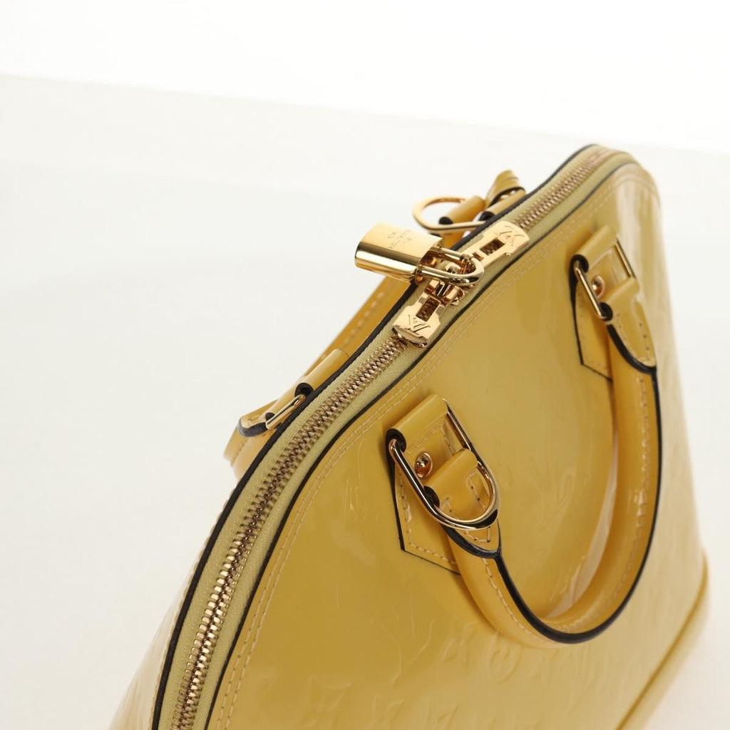 Louis Vuitton Alma Handbag Monogram Vernis Yellow Patent_Leather Handbag (Pre-Owned)