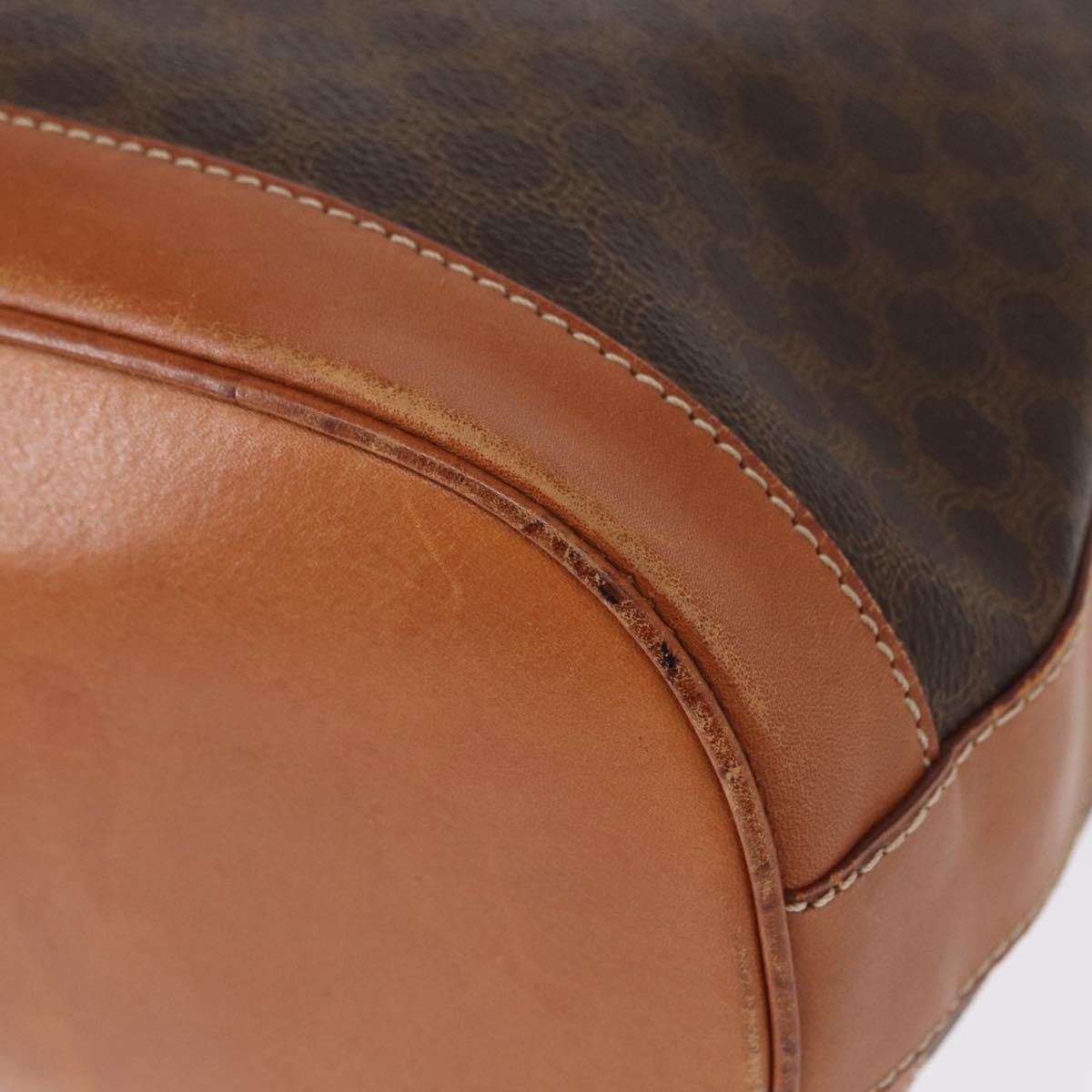 Celine Vintage Macadam Shoulder Bag Canvas And Leather Brown Canvas Shoulder Bag Bag (Pre-Owned)