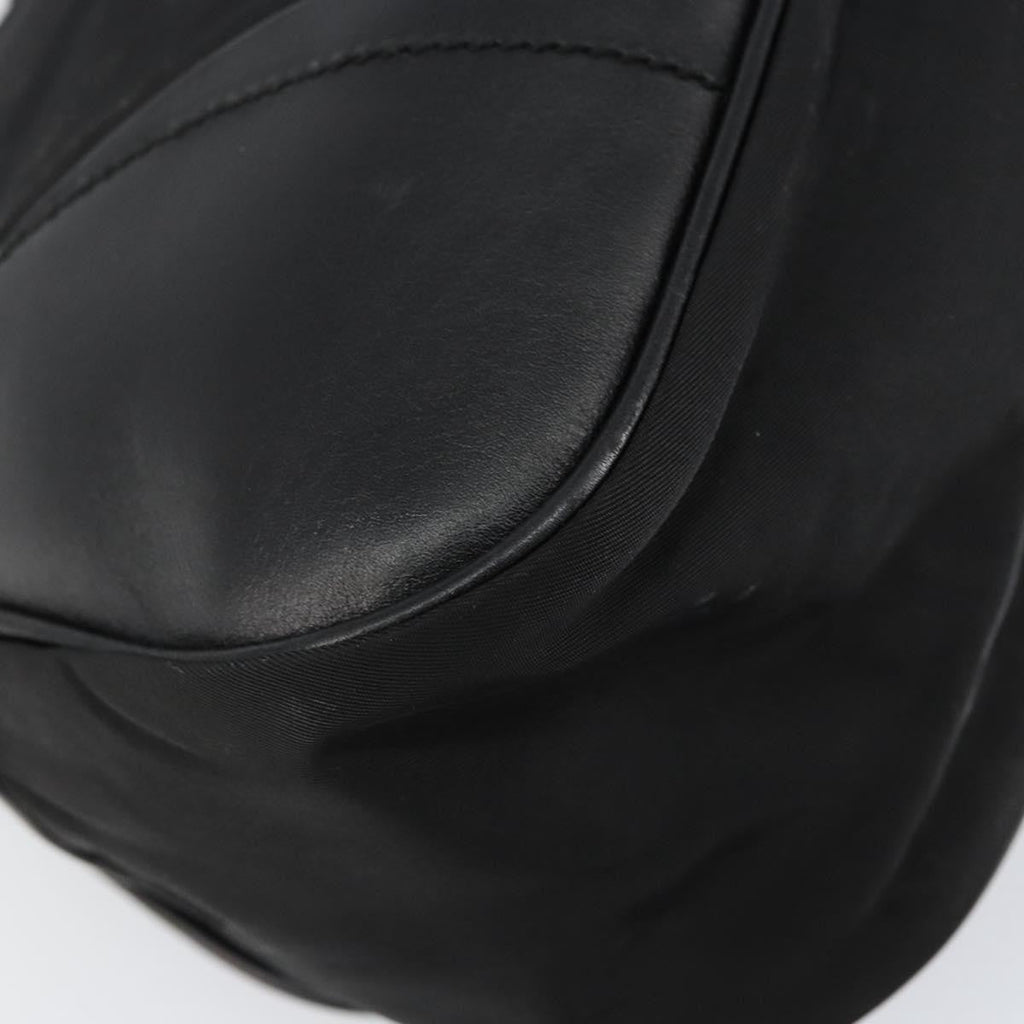 Prada Vintage Shoulder Bag Leather Black Leather Shoulder Bag Bag (Pre-Owned)
