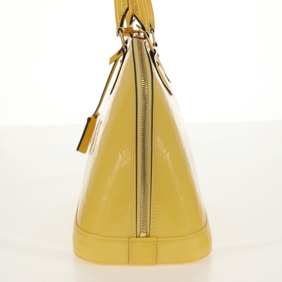 Louis Vuitton Alma Handbag Monogram Vernis Yellow Patent_Leather Handbag (Pre-Owned)