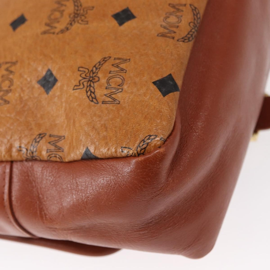 MCM Visetos Shoulder Bag Canvas And Leather Brown Canvas Shoulder Bag Bag (Pre-Owned)