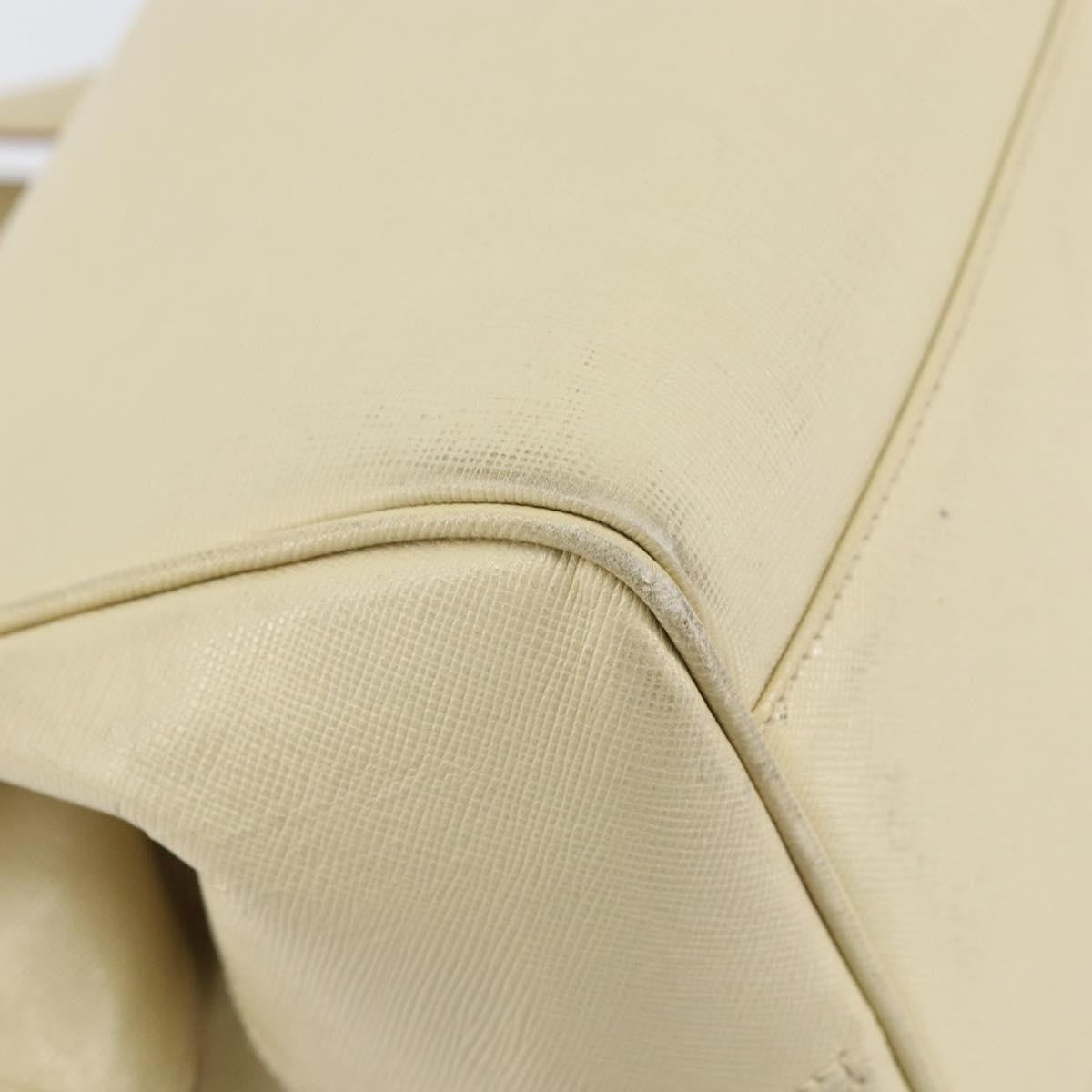 Prada Vintage Handbag Leather Beige Leather Handbag (Pre-Owned)