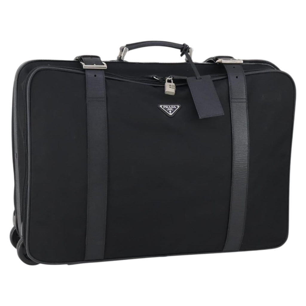 Prada Trunk Bag Nylon Black Nylon Travel Bag Bag (Pre-Owned)