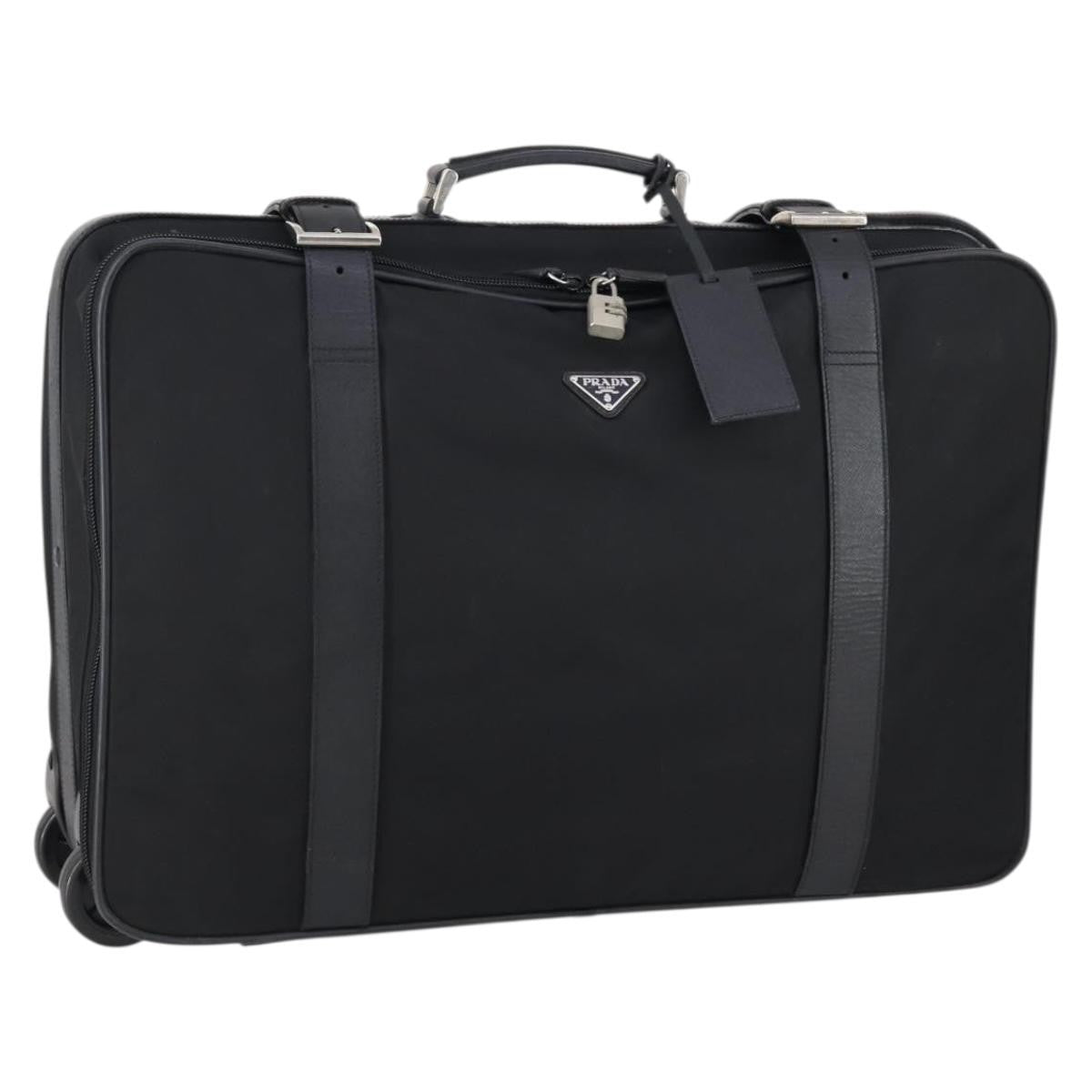 Prada Trunk Bag Nylon Black Nylon Travel Bag Bag (Pre-Owned)
