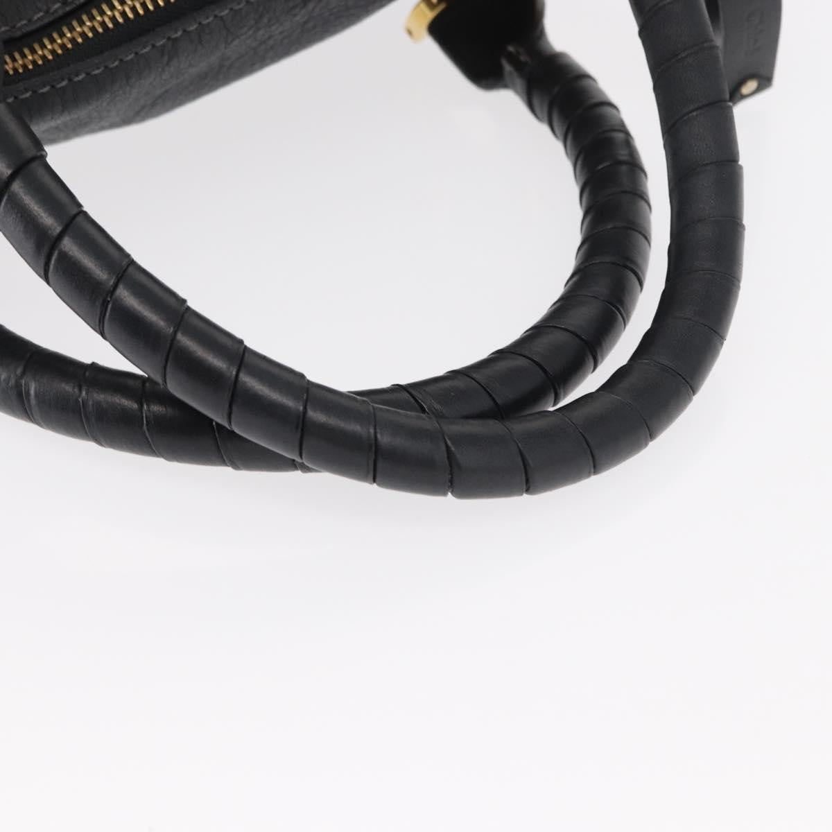 Chloe Marcie Satchel Leather Black Leather Handbag (Pre-Owned)