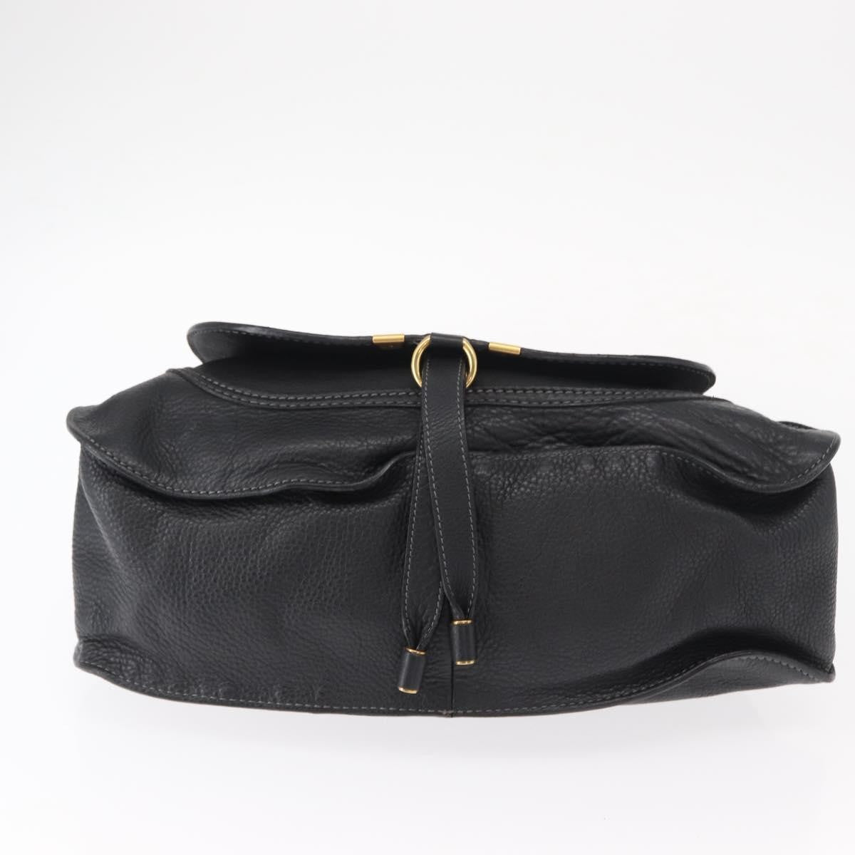 Chloe Marcie Satchel Leather Black Leather Handbag (Pre-Owned)