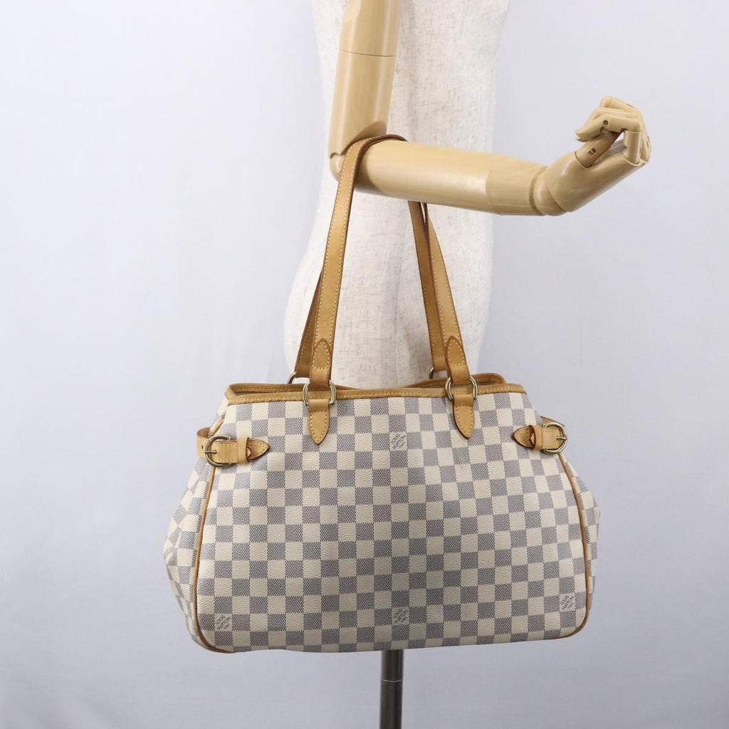 Louis Vuitton Batignolles Handbag Damier White Canvas Tote Bag Bag (Pre-Owned)