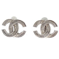Chanel Cc Clip-On Earrings Metal Silver Silver_Plated Earrings Jewelry (Pre-Owned)