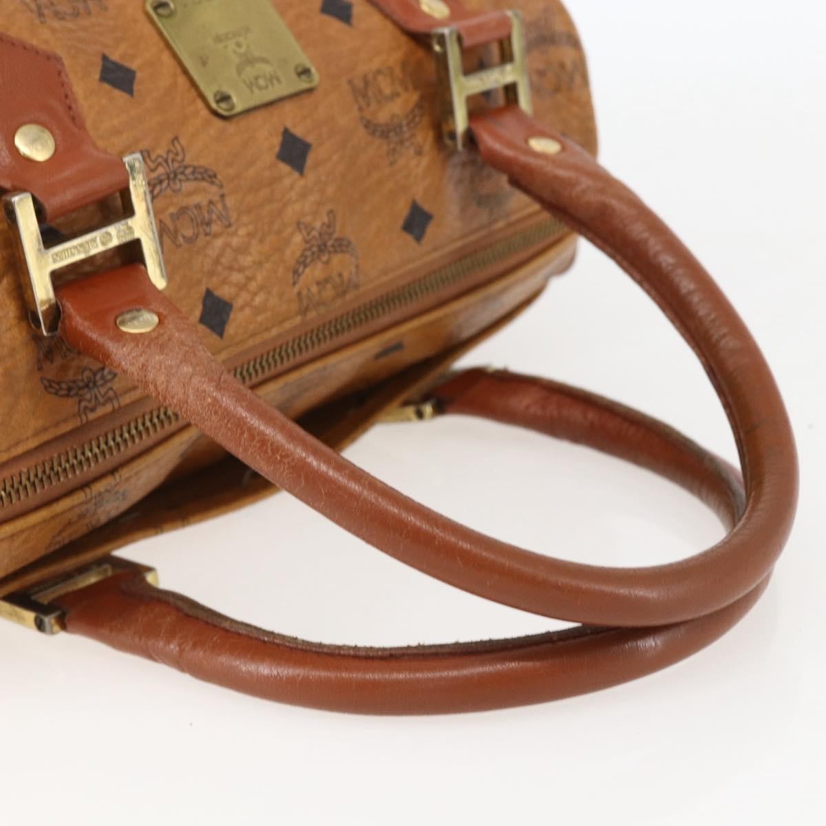 MCM Visetos Logogramme Handbag Canvas And Leather Brown Pvc Handbag (Pre-Owned)