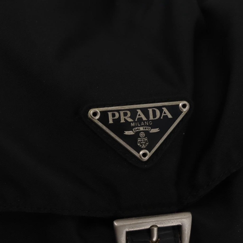 Prada Double Front Pocket Backpack Tessuto Black Nylon Backpack Bag (Pre-Owned)