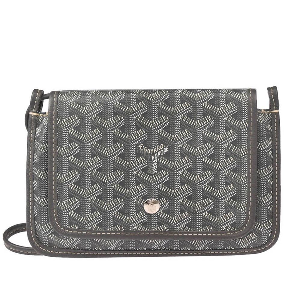 Goyard Plumet Clutch Wallet Coated Canvas Gray Canvas Shoulder Bag Bag (Pre-Owned)