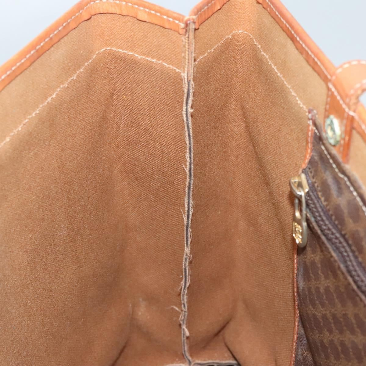 Celine Vintage Macadam Tote Bag Canvas Brown Canvas Tote Bag Bag (Pre-Owned)