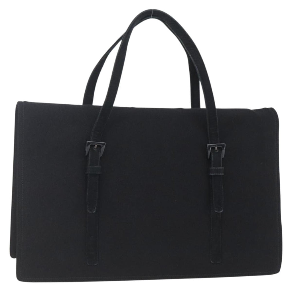 Prada Vintage Handbag Cotton Black Cotton Handbag (Pre-Owned)