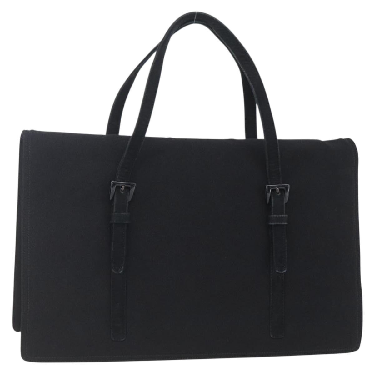 Prada Vintage Handbag Cotton Black Cotton Handbag (Pre-Owned)