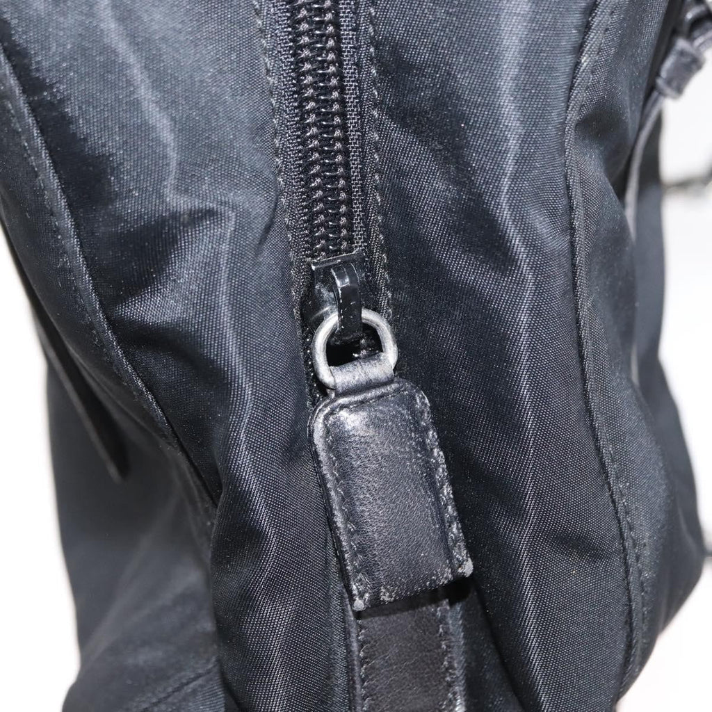 Prada Vintage Chain Shoulder Bag Tessuto Black Nylon Shoulder Bag Bag (Pre-Owned)