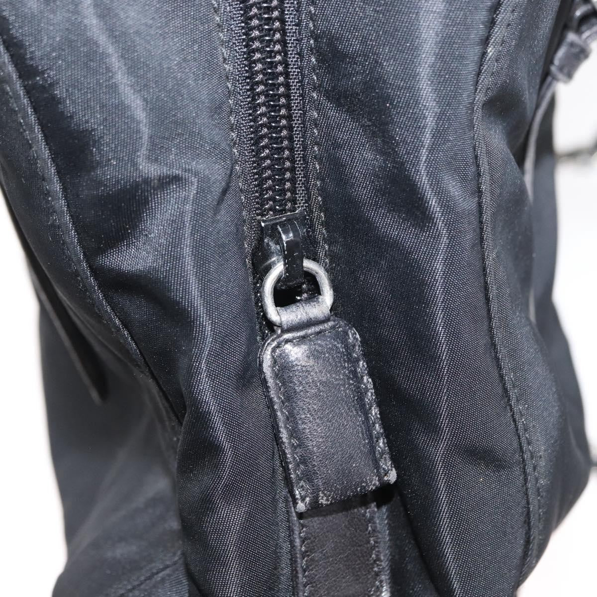 Prada Vintage Chain Shoulder Bag Tessuto Black Nylon Shoulder Bag Bag (Pre-Owned)