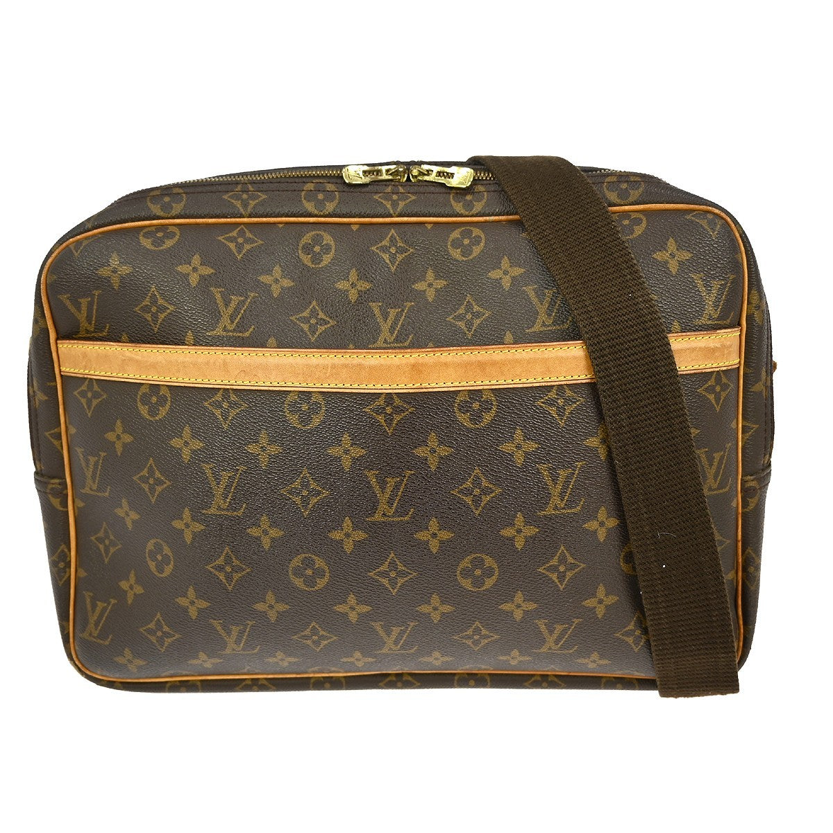 Louis Vuitton Reporter Bag Monogram Canvas Brown Canvas Shoulder Bag Bag (Pre-Owned)