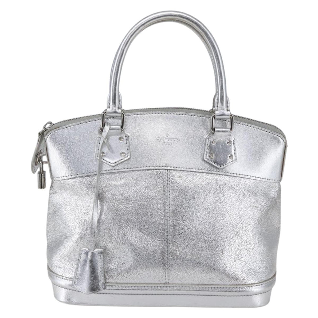 Louis Vuitton Suhali Lockit Handbag Leather Silver Leather Handbag (Pre-Owned)