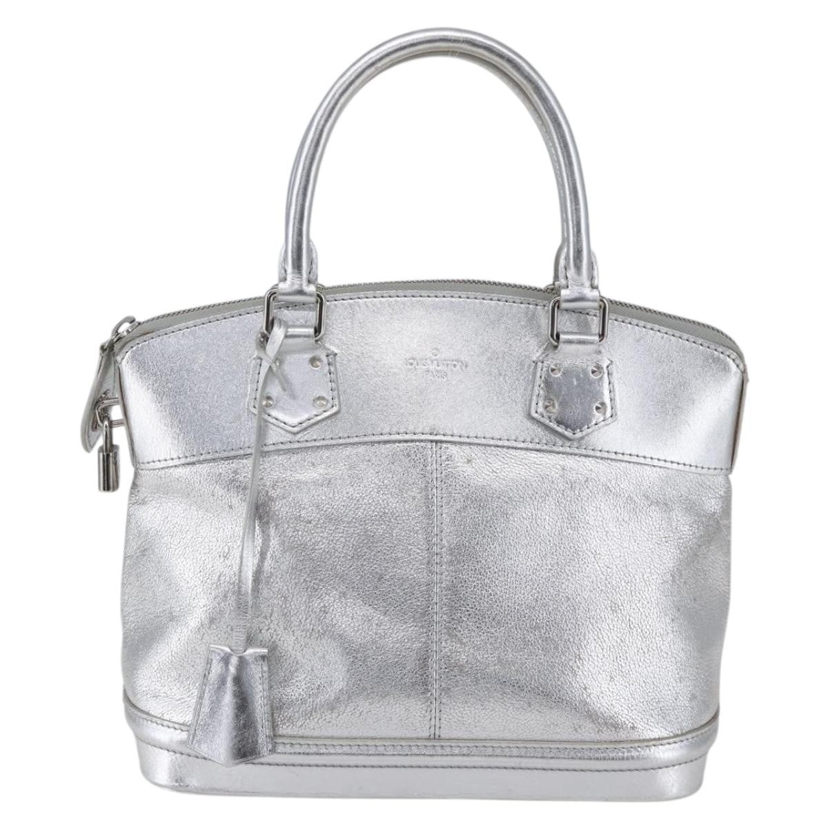 Louis Vuitton Suhali Lockit Handbag Leather Silver Leather Handbag (Pre-Owned)