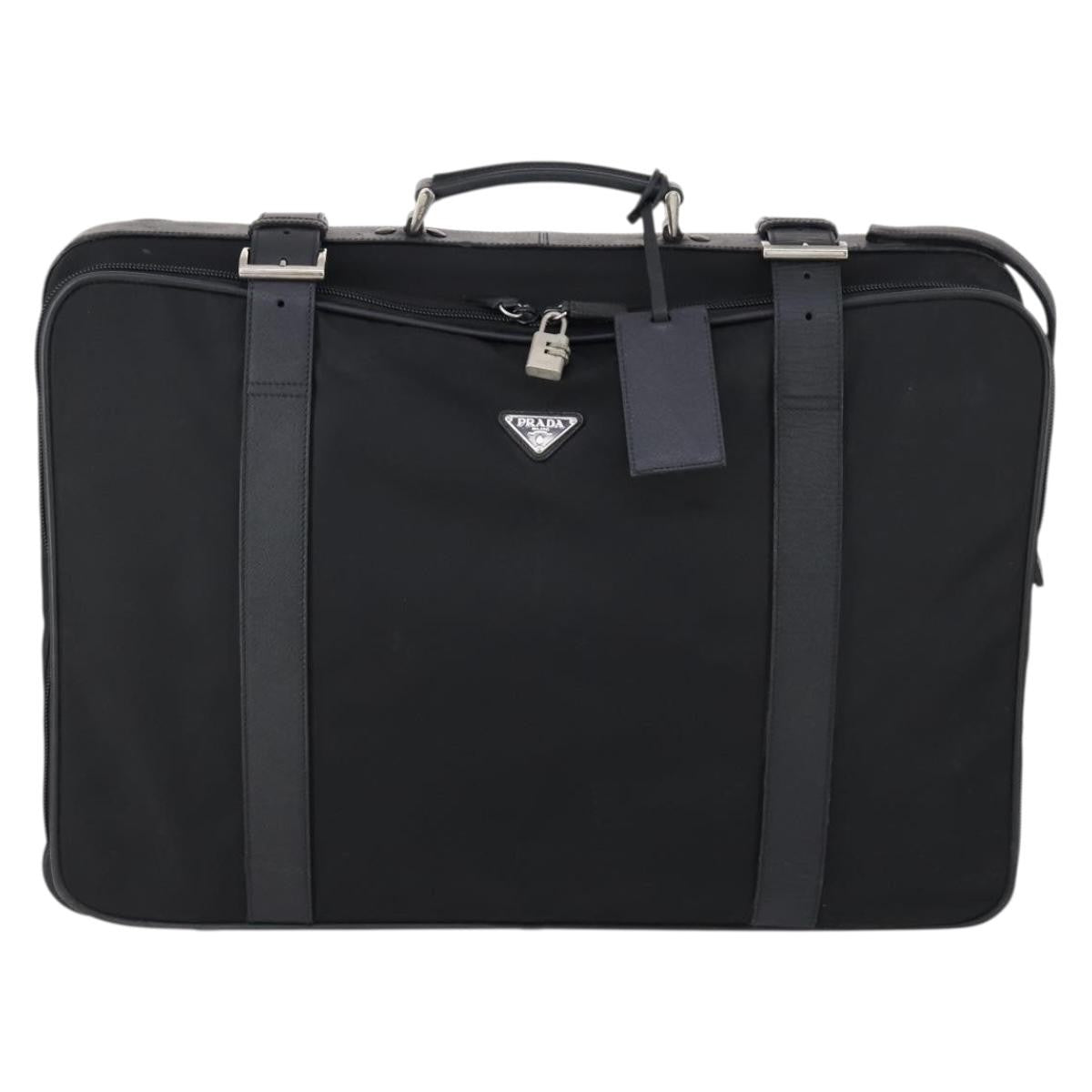 Prada Trunk Bag Nylon Black Nylon Travel Bag Bag (Pre-Owned)
