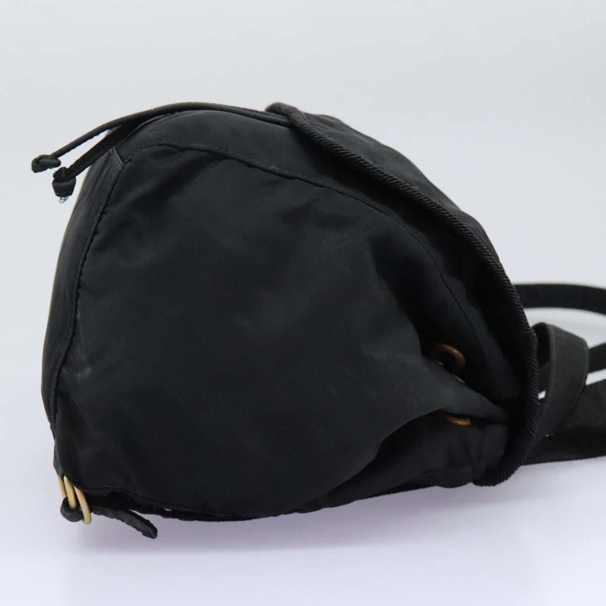 Prada Flap Drawstring Backpack Tessuto Black Nylon Backpack Bag (Pre-Owned)