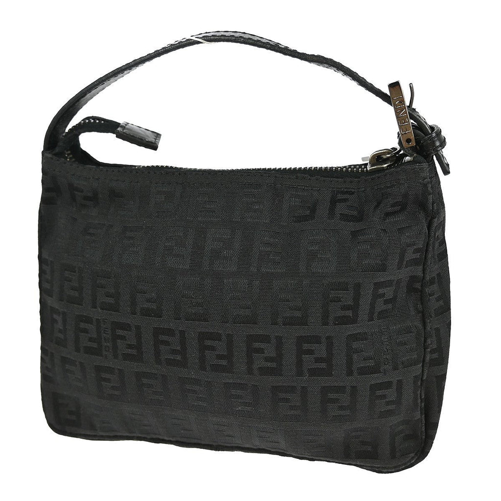 Fendi Pochette Shoulder Bag Zucchino Canvas Black Canvas Clutche & Pouche Bag (Pre-Owned)