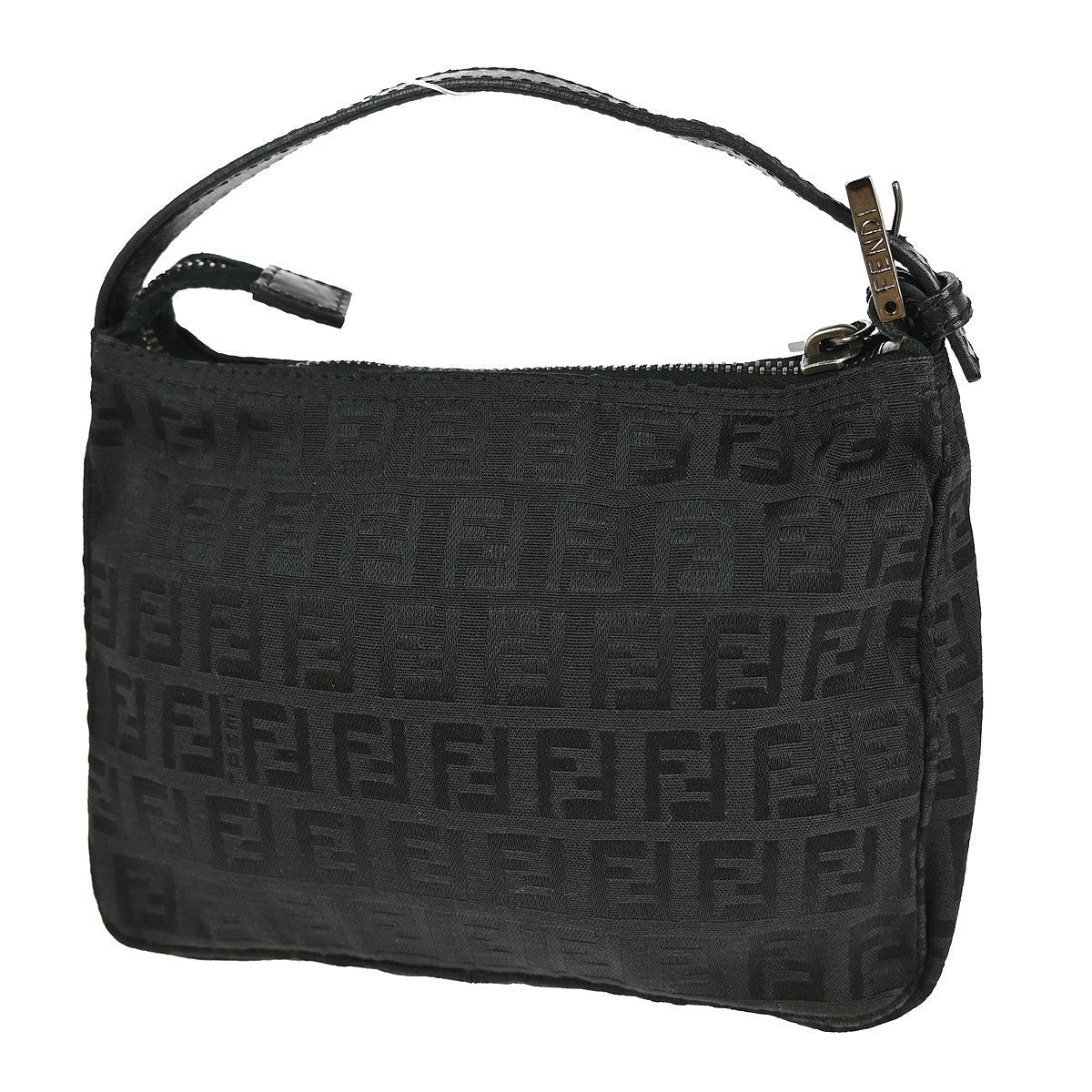 Fendi Pochette Shoulder Bag Zucchino Canvas Black Canvas Clutche & Pouche Bag (Pre-Owned)
