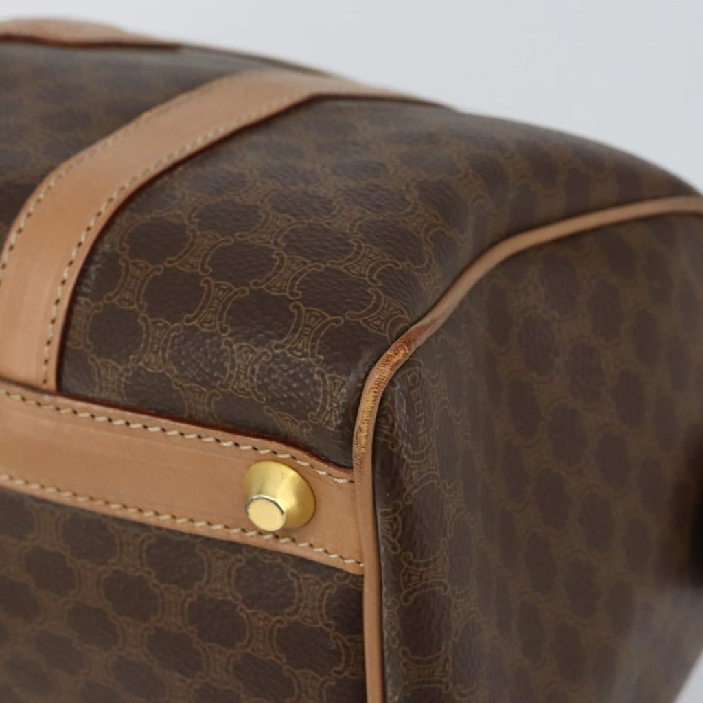 Celine Vintage Macadam Boston Bag Canvas Brown Canvas Travel Bag Bag (Pre-Owned)